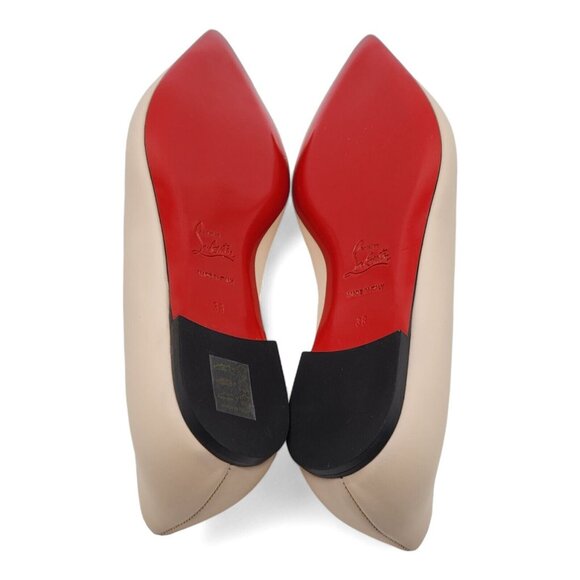 Christian Louboutin Ballalla Leather Ballet Flats Shoes in Beige $745 - Picture 8 of 9